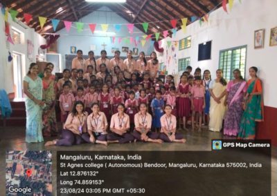 Extension activity conducted at adopted St. Joseph Higher primary school, Nanthoor Mangaluru